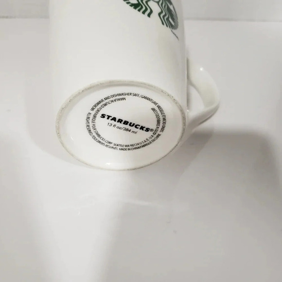 Starbucks White Ceramic Coffee Mug with Green Mermaid 23fl oz. - Picture 5 of 8